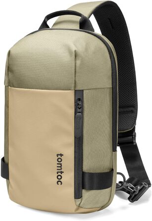 tomtoc Сумка через плече для чоловіків, Sling Bag, 13-14 дюймів, MacBook Air/Pro, водонепроникна, Khaki/Зелений