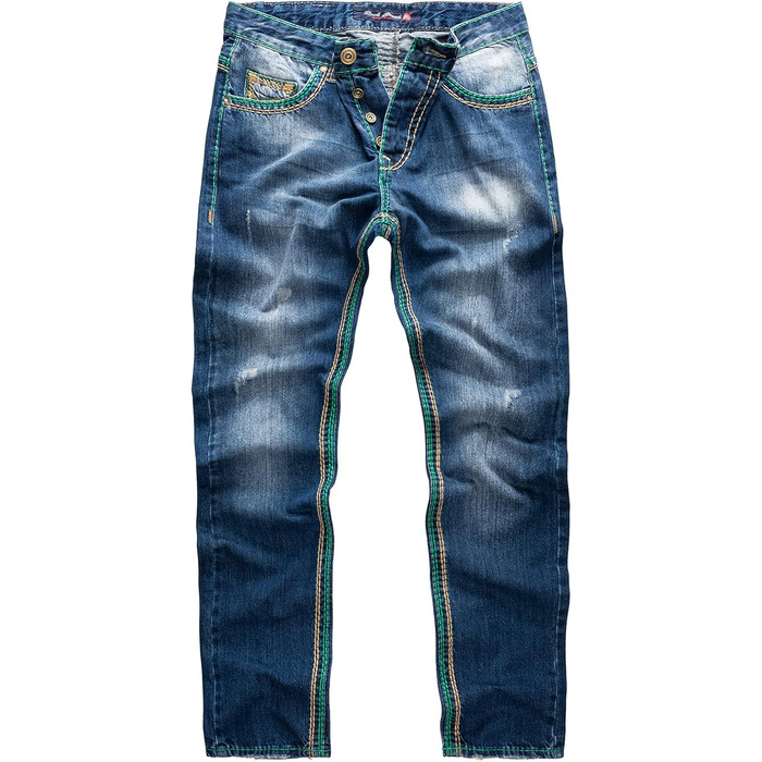 Чоловічі джинси Rock Creek RC-2056 темно-сині, вінтаж, товсті шви (29W/32L)