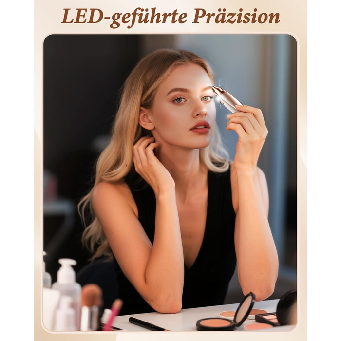 Електричний триммер для брів та обличчя для жінок 2-в-1: триммер для брів та обличчя, для видалення пушку на губах та обличчі