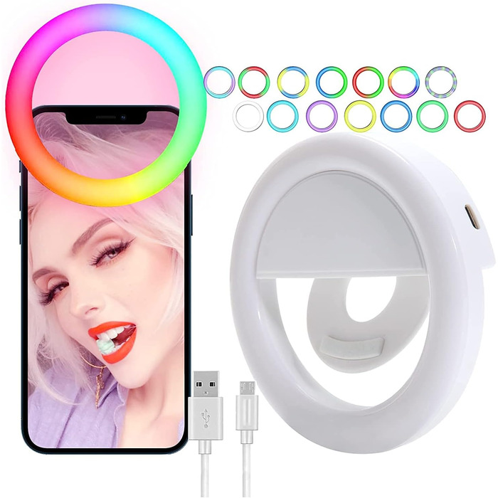 DIGIPOWER 11' кільцева лампа для макіяжу, YouTube, TikTok та Vlogging, регульована висота (58-168 см), 3 режими освітлення, 10 рівнів яскравості, тримач для телефону (iOS/Android), складана