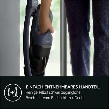 AEG ULTIMATE 5000 CLEAN AS52CB21DB Cordless Vacuum Cleaner / 2in1 / pleasantly quiet 79 dB(A) / 58% recycled material / up to 50 min runtime / automatic / freestanding / all floors / incl. accessories / Blue 2023 model 21.6V Blue with accessories