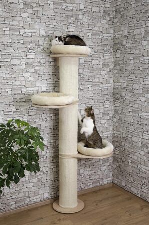Kerbl Scratching Post Dolomit Tower (Beige, 187 cm height, 22 cm diameter, sisal carpet on the pillars) 81638