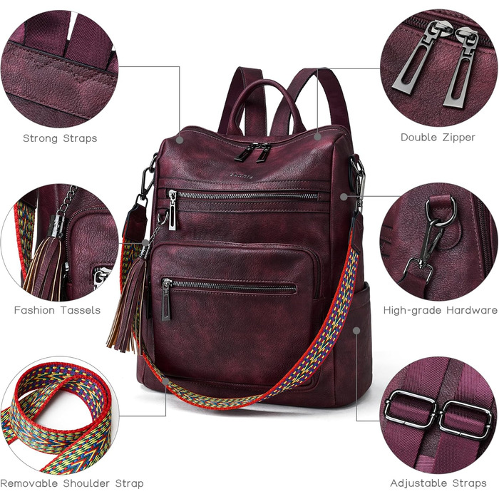 Шкіряний рюкзак-трансформер для жінок Shrrie: стильний рюкзак-сумка, Daypack, двоколірний каштано-коричневий