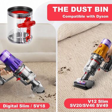 Dyson V12/V10 Slim Dust Bin Replacement - Genuine Part #965272-01