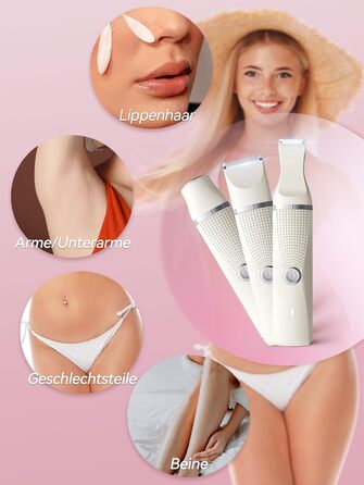 Електричний набір для гоління жінок, багатофункціональний. Ідеально підходить для гоління тіла, зони бікіні, ніг та рук. З USB-C зарядкою та чохлом. Бежевий колір.