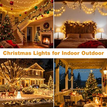 Льо́хка гірлянда BTfarm 20M з 200 LED, зовнішнє живлення, пульт дистанційного керування, таймер, для дому та саду, 8 режимів, IP65, тепле біле світло, чорний кабель 30м