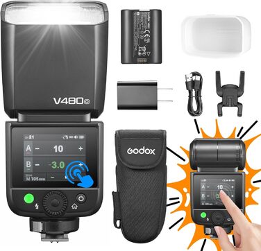 Спалах для камери Godox V480O: потужний TTL-спалах GN50 для Olympus та Panasonic