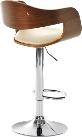 Kingston Adjustable Bar Stool with Faux Leather Seat - Walnut/Cream Finish
