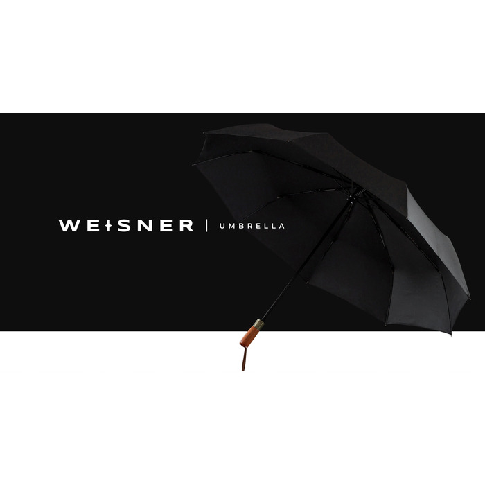 Автоматична складана парасолька Weisner з чохлом, чорна
