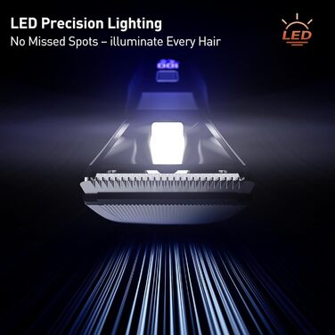 VIKICON Триммер для тіла та волосся, 2-в-1, чоловічий, з LED-підсвічуванням, акумуляторний, чорний