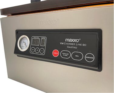 Професійний вакуумний пакувальник Maxxo VM Profi з подвійною зварювальною лінією, 20 л/хв, вакуумний насос 900 мбар, для харчових продуктів, з нержавіючої сталі (Kammervakuumіer VM ChamberLine 90 Gastro)