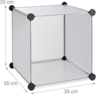 Relaxdays Closet System with 12 Compartments, Large Plastic Wardrobe, 145.5 x 145.5 cm, White (Transparent)