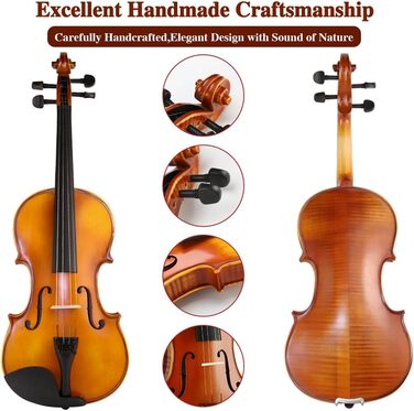 Скрипка набір, дерев'яна скрипка для дорослих початківців (4/4)