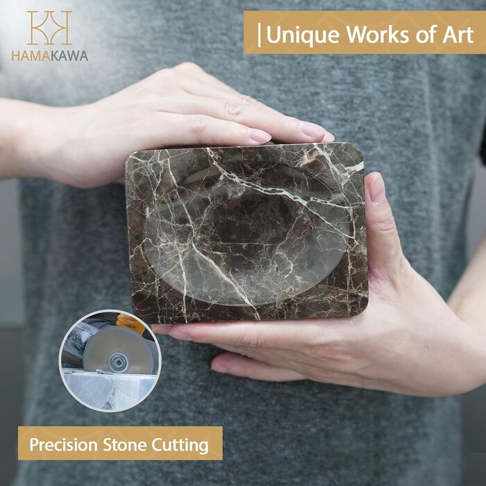 Миска для мила Naturmarmor, темно-коричнева, прямокутна, 12x9 см. Тримач для мила з вапняку, для ванної кімнати та кухні