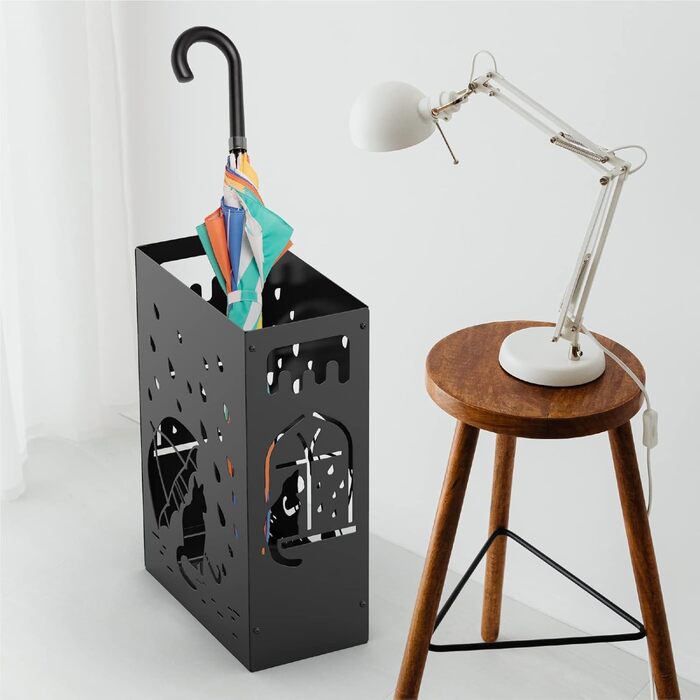Mango Monstera Umbrella Stand - Black Raining Cats Design | Decorative Entryway Stand