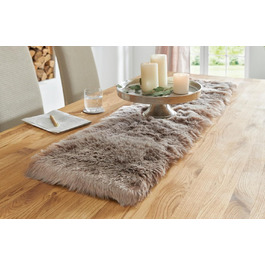 Faux Fur Table Runners, Table Toppers, Centerpieces (beige-brown, 30x120 cm)
