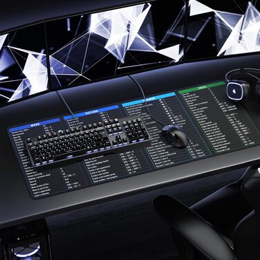 Ігровий килимок для миші CSL XXL Mousepad Gaming 900x400 мм, Alchemy — великий килимок на стіл для геймерів, сумісний з Roccat, Razer, Logitech