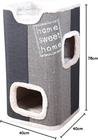 Кігтеточка-стілець TRIXIE Mexia, 2-ярусна, сіра, 38x38x78 см