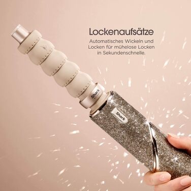 Фен-щітка Shark FlexStyle Sparkle Limited Edition Gold Diamond 5-в-1 з набором насадок (локон, щітка-гребінець, овальна, концентр., дифузор), HD446JSEU