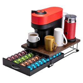 Підставка для капсул Nespresso Vertuo (дерев'яний верх, 40 капсул) - Органайзер для кавових капсул