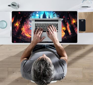 Килимок для миші Moon Mushroom Gaming з принтом Magic Castle Cat, XXL 80x40 см