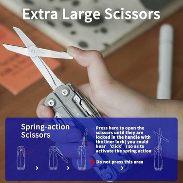 ROCKTOL 27-in-1 Multitool Pliers - EDC Pocket Knife with VG10 Blade & Titanium Handle - Hunting, Camping & Backpacking Tool