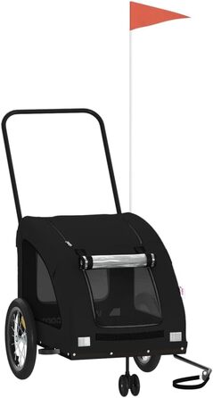 Фургон для собак VidaXL - чорний, 30 кг, Oxford-Gewebe, з прапором та відбивачами