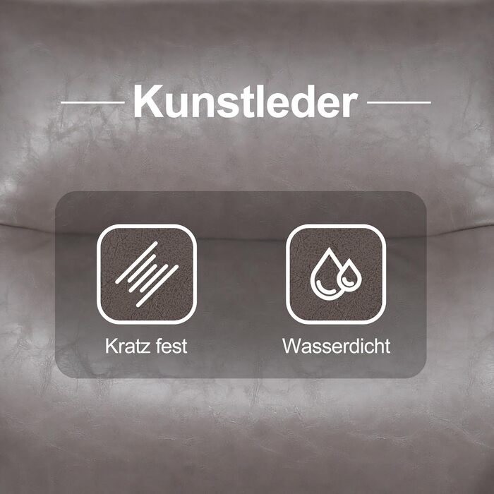 Офісне крісло Duhome з регулюванням висоти, поворот на 360°, матеріал PVC, для офісу, вітальні, спальні (сірий)