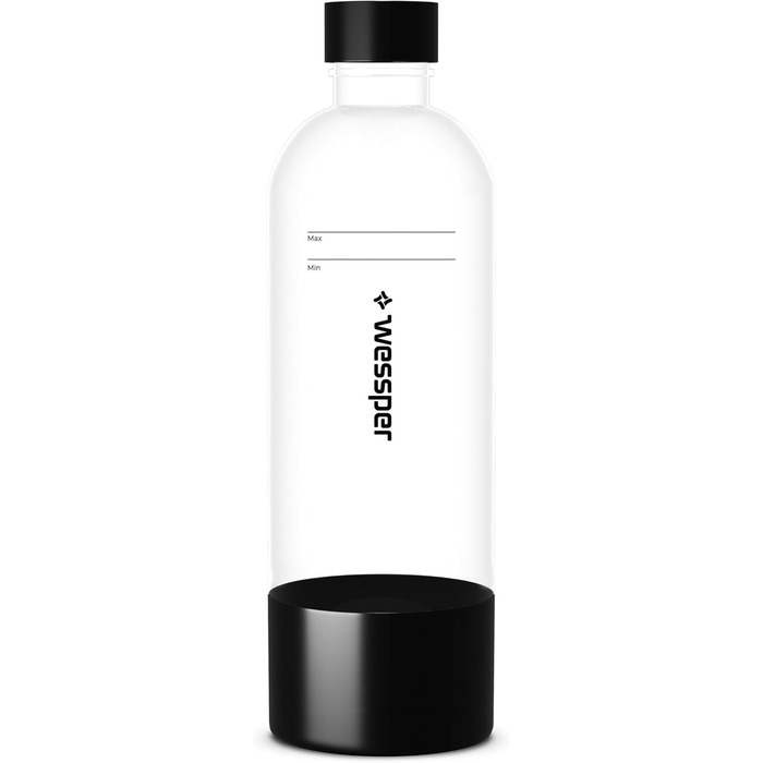 Wessper Машина для газування води, комплект 800 мл, PET-пляшки BPA-Free, 60л CO2 балон | Професійний карбонізатор води | Білий (Чорний, пляшка)