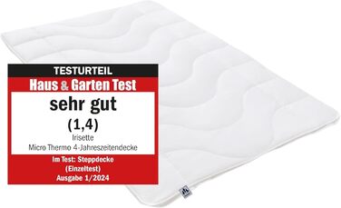 Irisette Micro Thermo 4-Season Duvet, quilted comforter with a soft microfibre cover for all seasons, 220 x 240 cm, Öko Tex certified, produced according to German quality standards. 4-Season duvet 240 x 220 cm