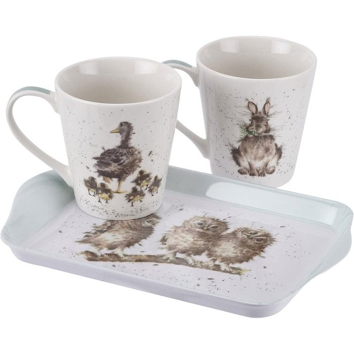 Portmeirion Home & Gifts X0011658739 Wrendale by Royal Worcester s/2 Cups & Saucers Wrendale Designs (Set of 2 (1 Cup & Saucer))