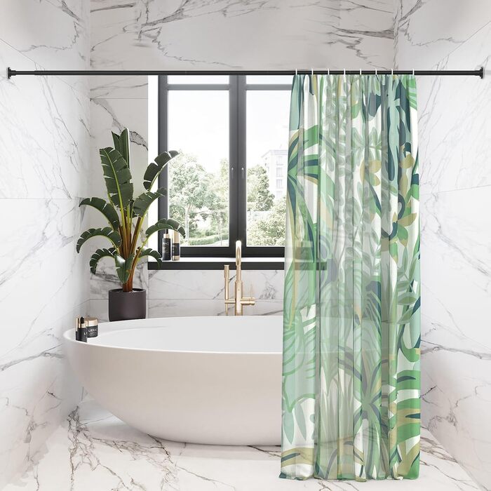 Штанга для штор без свердління, 48-119.4 см, телескопічна, кріпиться без свердління, чорна. Підходить для душу та штор. 1 шт.