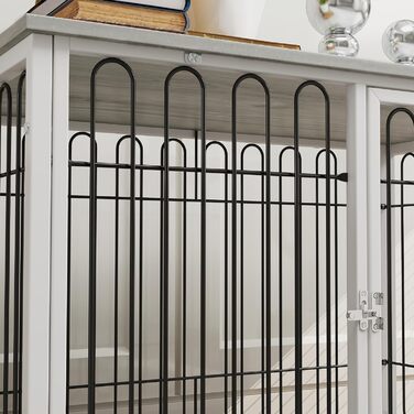 Клітка для собак PawHut з подушкою, регульовані ніжки, столик, сталевий каркас, сіра, 90 x 58 x 62,5 см, до 20 кг