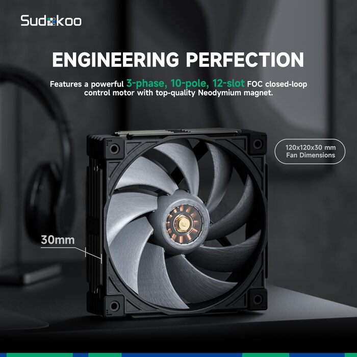 Система охолодження CPU Sudokoo SK700V AM5 з вентилятором 120 мм, дисплеєм, 7 heatpipes та гарантією 5 років. Сумісна з AM5, забезпечує повну свободу встановлення оперативної пам'яті. Чорний колір, комплект MACH120.