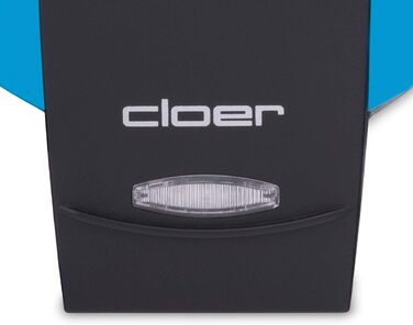 Вафельниця Cloer 1620 для класичних вафель у формі серця, 930 Вт, розмір вафелі 15,5 см, регулювання ступеня прожарювання (Синій, Одинарна)