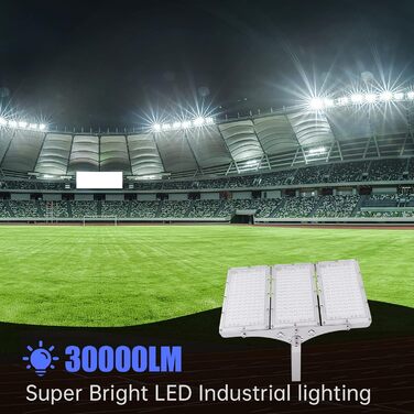 Bellanny LED Floodlight 300W 30000LM Spotlight, 6500K Cool White Light Floodlights - IP65 Waterproof Floodlight, Outdoor Wall Lights for Garden, Terrace, Garage, Sports Field, Factory, Workshop