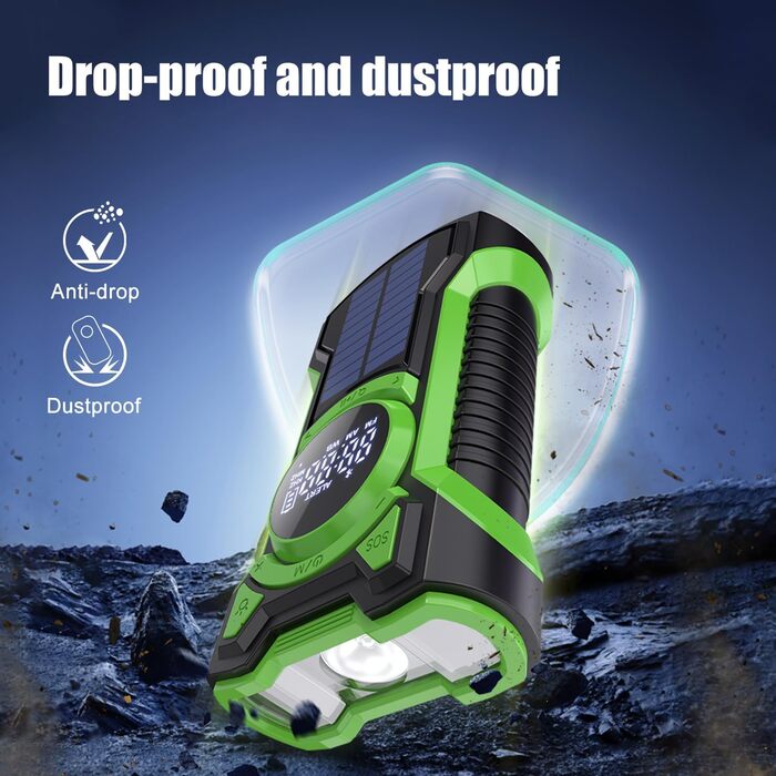 Радіостанція UMTTOO 5000 mAh з сонячною панеллю, Bluetooth, Powerbank, LED ліхтарик, SOS, для надзвичайних ситуацій