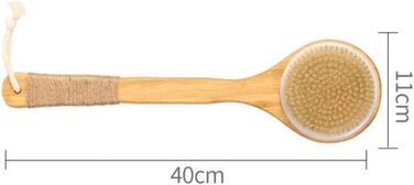 Women's Bath and Body Brushes with Bamboo and Boar Bristles, Long Handle Bath Brushes, Back Scrubbers for Shower for Men