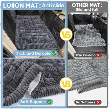 Килимок для собак у машину Loiion, захист заднього сидіння, чорно-білий, 127x62.5 см