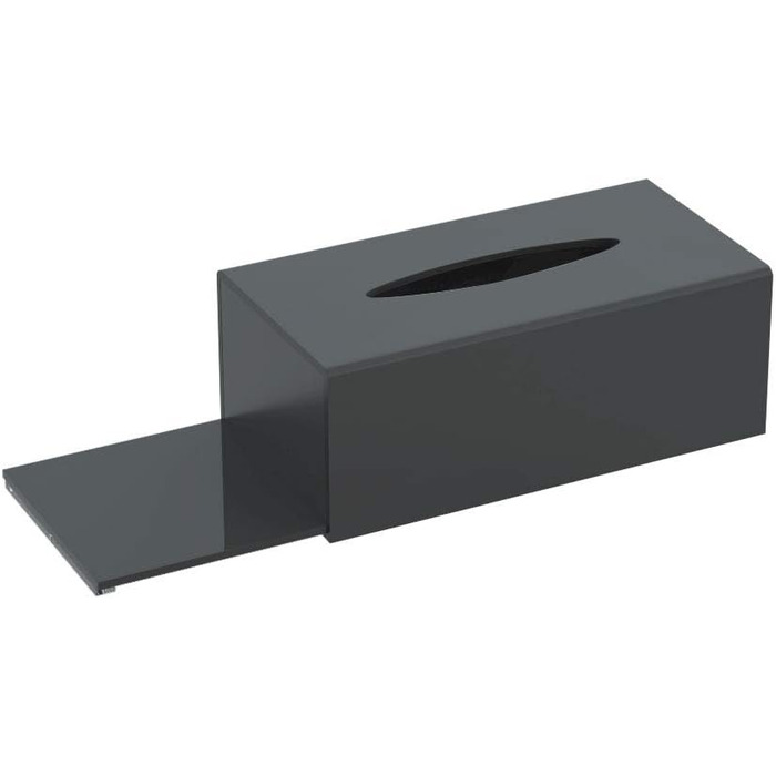 HIIMIEI Cosmetic Tissue Box, 25.0x13.0x9.0 cm Acrylic Tissue Box | Tissue Box with Magnetic Cover for Dining Room Bathroom Bedroom Car Office - Matte Black