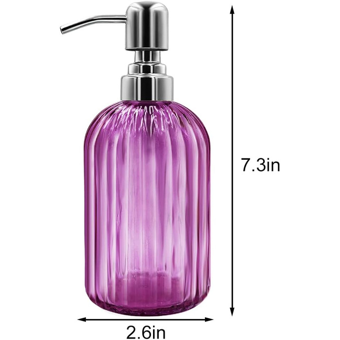 Набір дозаторів для мила 2 шт, 400 мл, скляні з нержавіючою сталею, для ванної, кухні