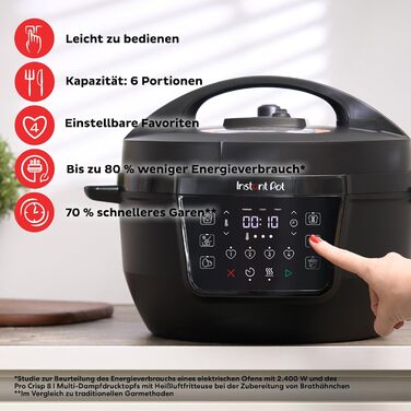 Instant Pot Plus 9-в-1: мультиварка, сковорода, рисоварка, йогуртниця, 5.7 л, нержавіюча сталь