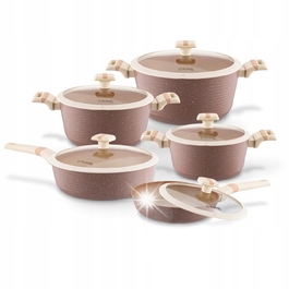 Набір каструль та сковорідок для індукційних плит Starke Pro Coretto, 10 предметів, з кришками