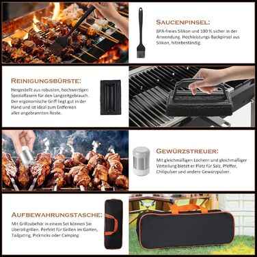 Набір шпателів для грилю з нержавіючої сталі (35 шт.) - набір для тепаньякі, сет для смаш-бургерів, з пресом для бургерів та аксесуарами для планчі, для грилю, пікніка, кемпінгу
