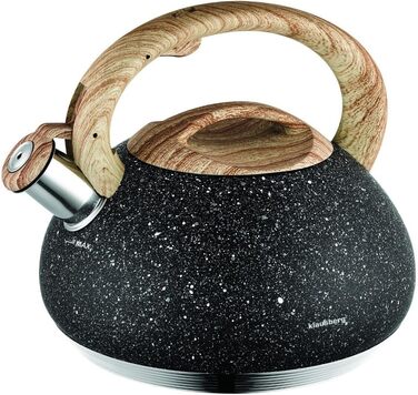 Клюсберг Квітковий чайник для плити 2.7л, чорний, 7-шарове дно, модель KB-7279