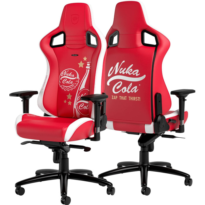 Ігрове крісло noblechairs Epic Nuka Cola, ергономічне, з підголівником і поперековою підтримкою, для офісу та геймінгу, до 120 кг, до 185 см