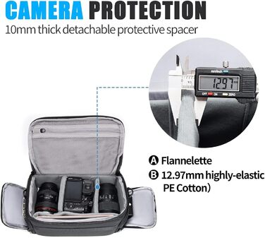 Сумка для камери CADeN, водонепроникна, для Canon, Nikon, Sony (чорна, XL)