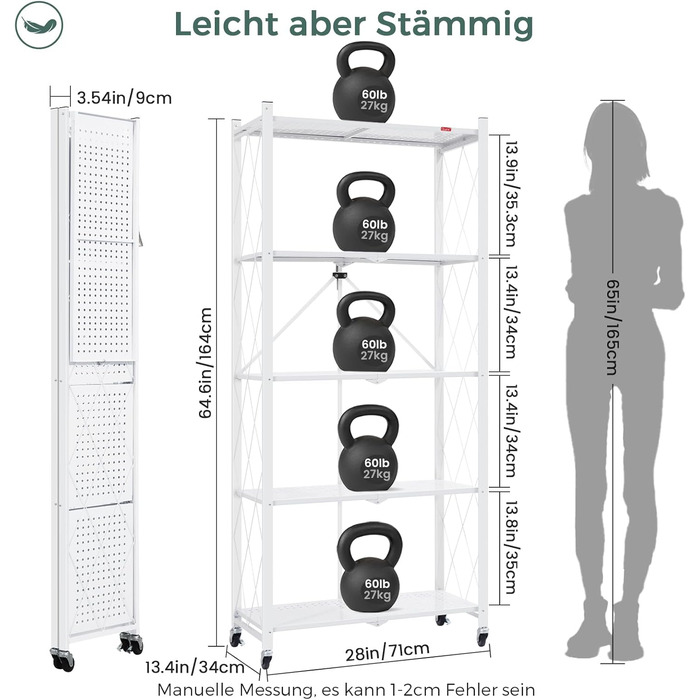 Deanic 5-Tier Folding Heavy-Duty Shelf