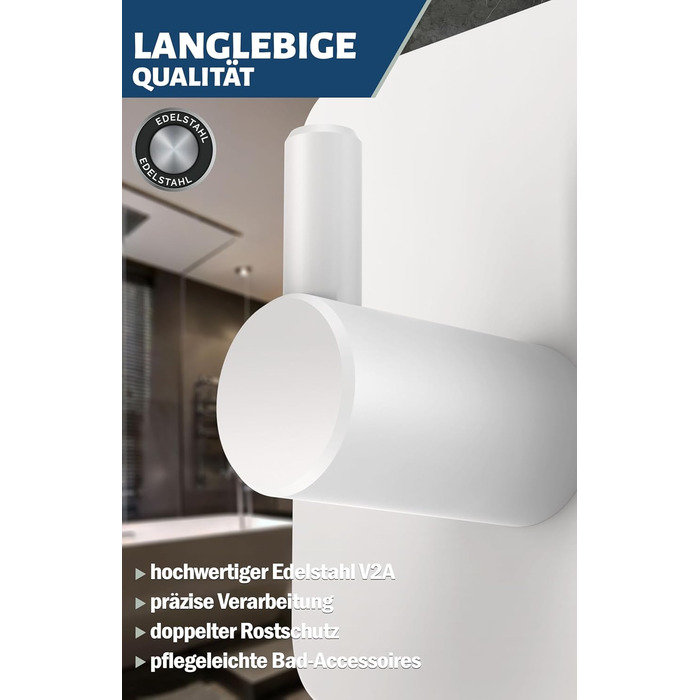 Набір гачків самоклеючих Menz, 4 шт, нержавіюча сталь, для ванної кімнати, кухні, 4 шт.