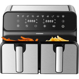 Багатофункціональна фритюрниця без олії | Air Fryer з 2 камерами | Міні-печі Air Fryer 4-в-1 | Фритюрниця, дегідратор, гриль, духовка